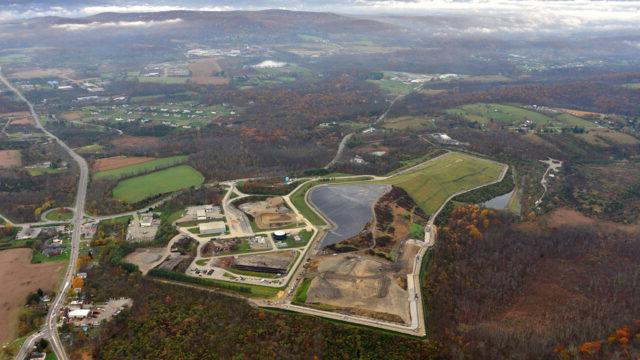 Aerial view of a landfill